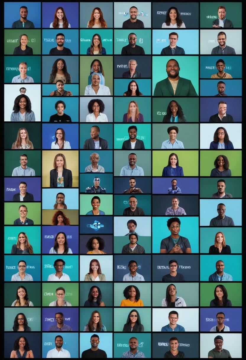 A dynamic collage showcasing popular web-based communication platforms like Zoom, Microsoft Teams, and Slack, each in their distinct user interface. The image should include vibrant icons and holographic overlays to emphasize real-time interaction. Diverse group of people engaging in virtual meetings, chats, and video calls. Futuristic and tech-savvy ambiance with a blend of blues and greens. super-realistic. vibrant colors. modern design.